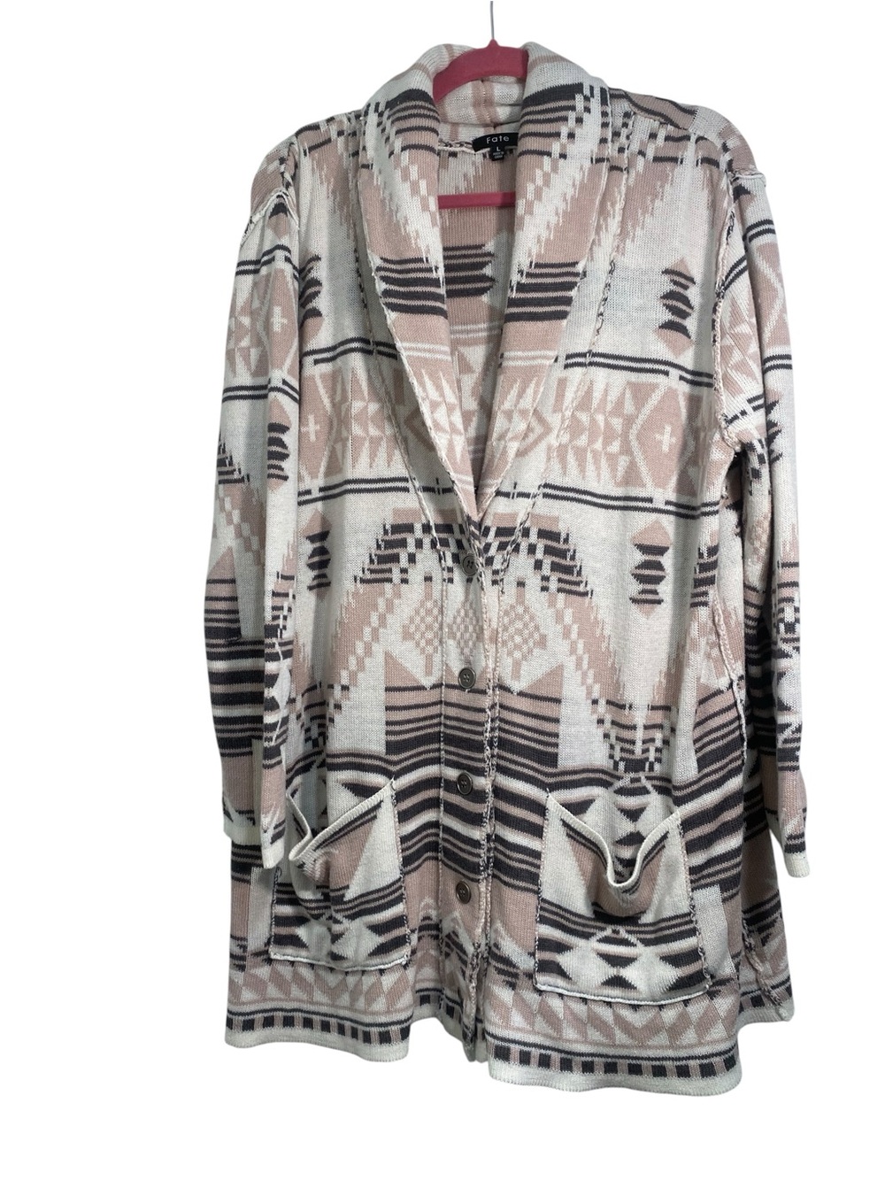 Fate Southwest Pattern Pastel Oversized Cardigan